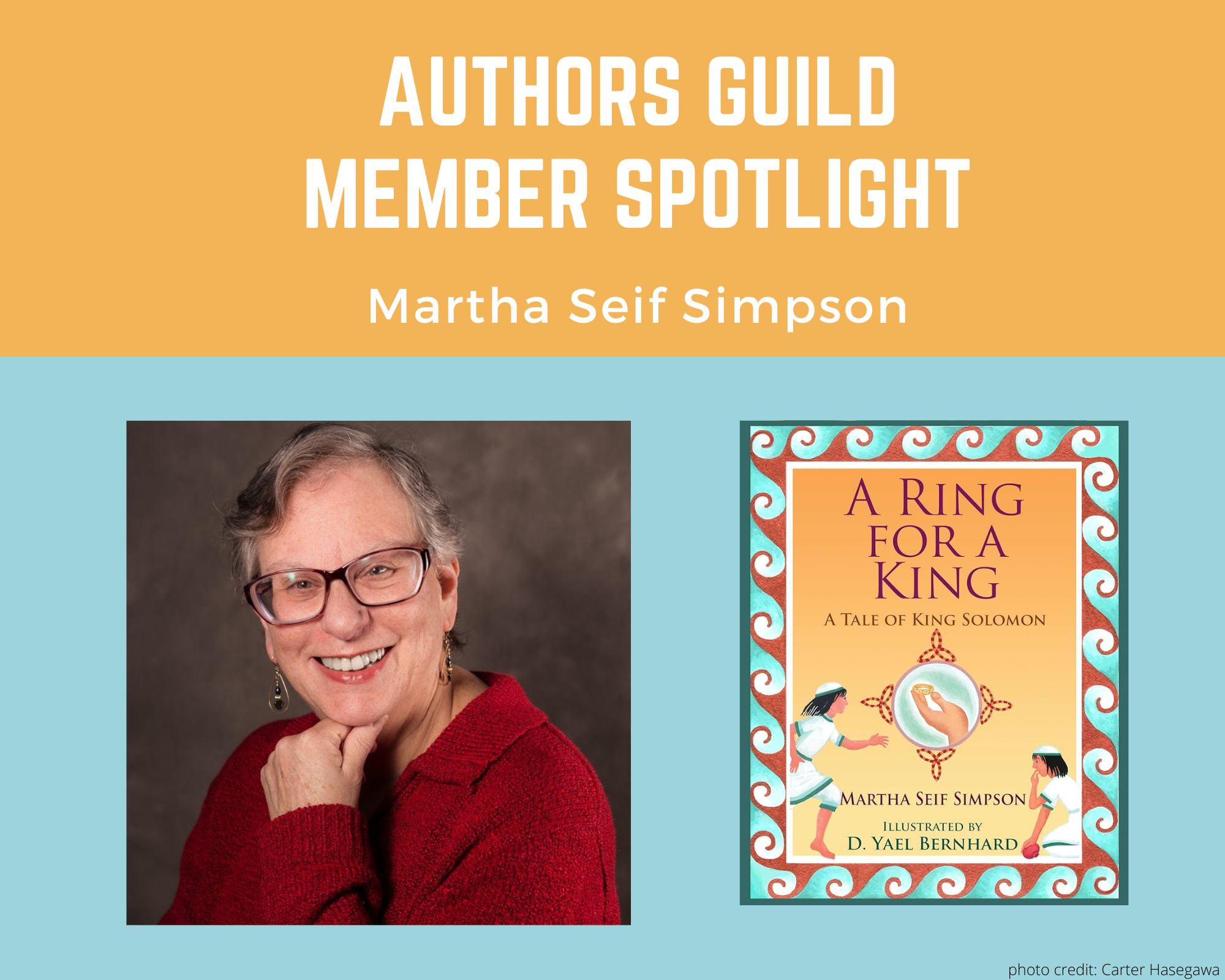 author Martha Seif Simpson and her book A Ring for a King